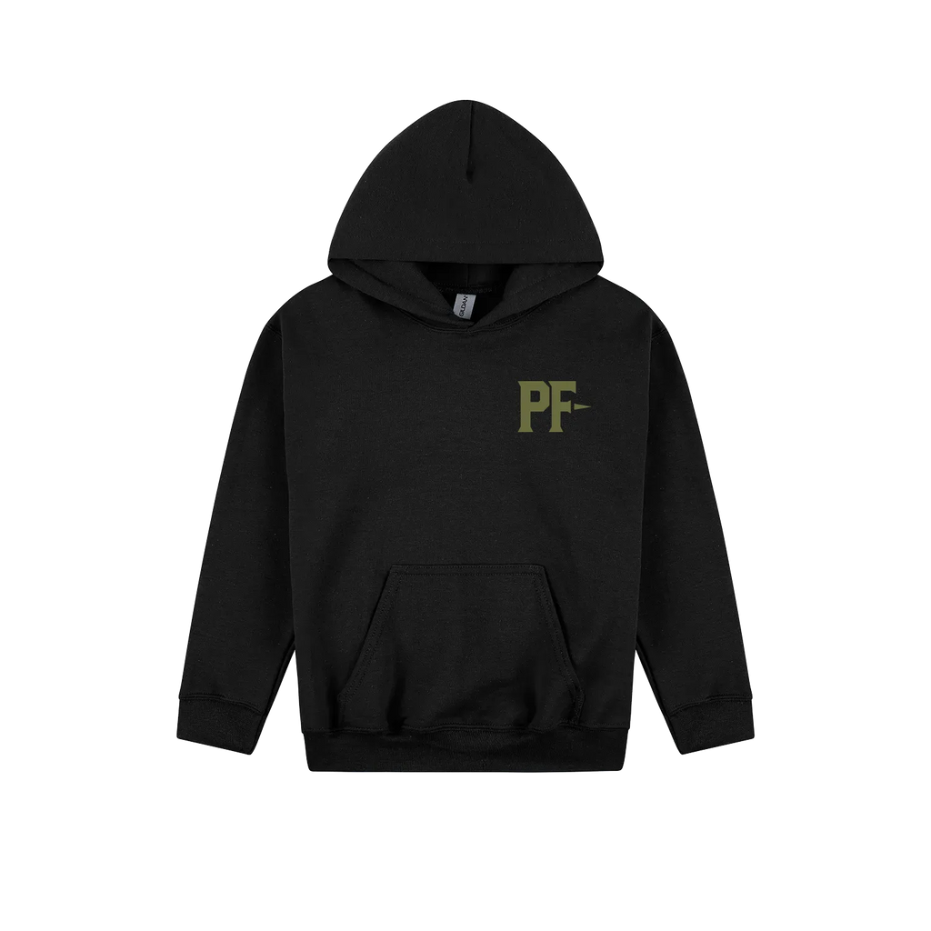 Black front flat lay